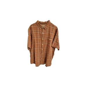 Original Weatherproof Vintage Red Men's 2XL Button Up Short Sleeve Linen Shirt